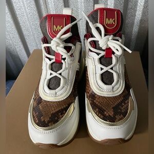 Michael Kors Women’s Sneakers - White, Brown, Red